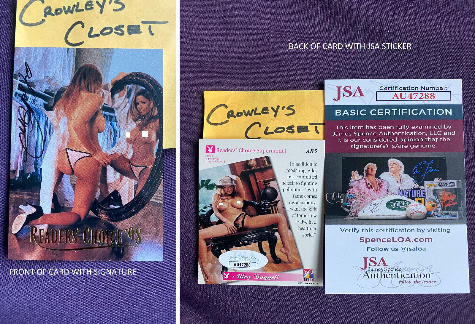 Alley Baggett Signed PlayboyModel 1999 Readers Choice Lingerie Ed. #AB5 JSA COA