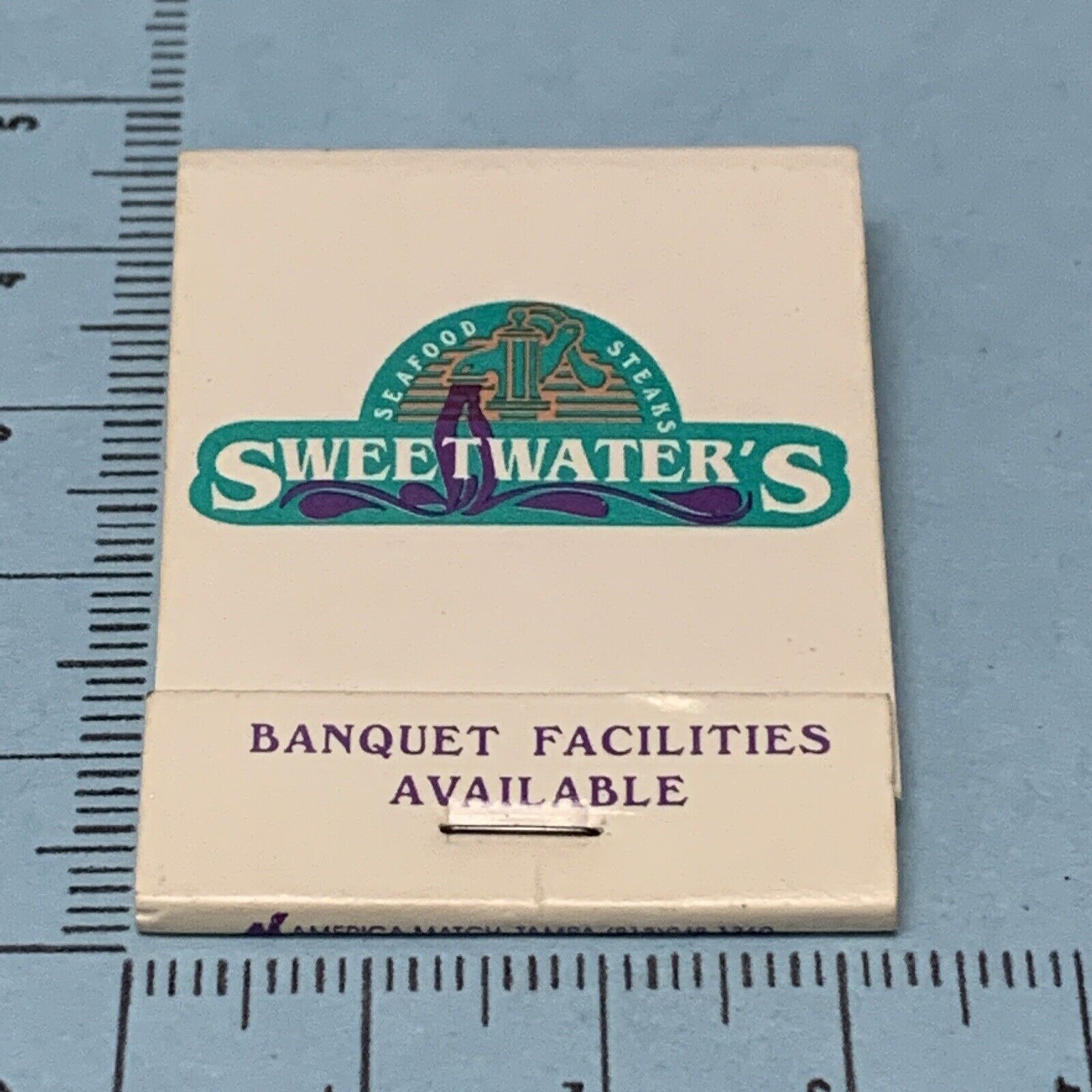 Vintage Matchbook Cover  Sweetwater’s Seafood & Steaks  Clearwater, Florida  gmg