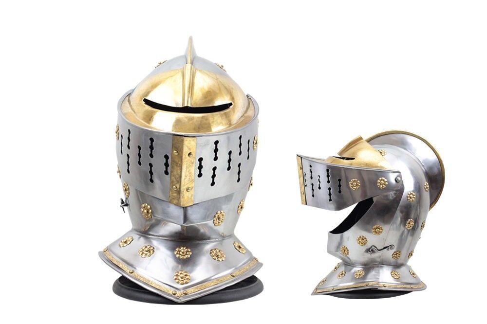  Medieval Golden Knight Helmet Knight European Armor 15\