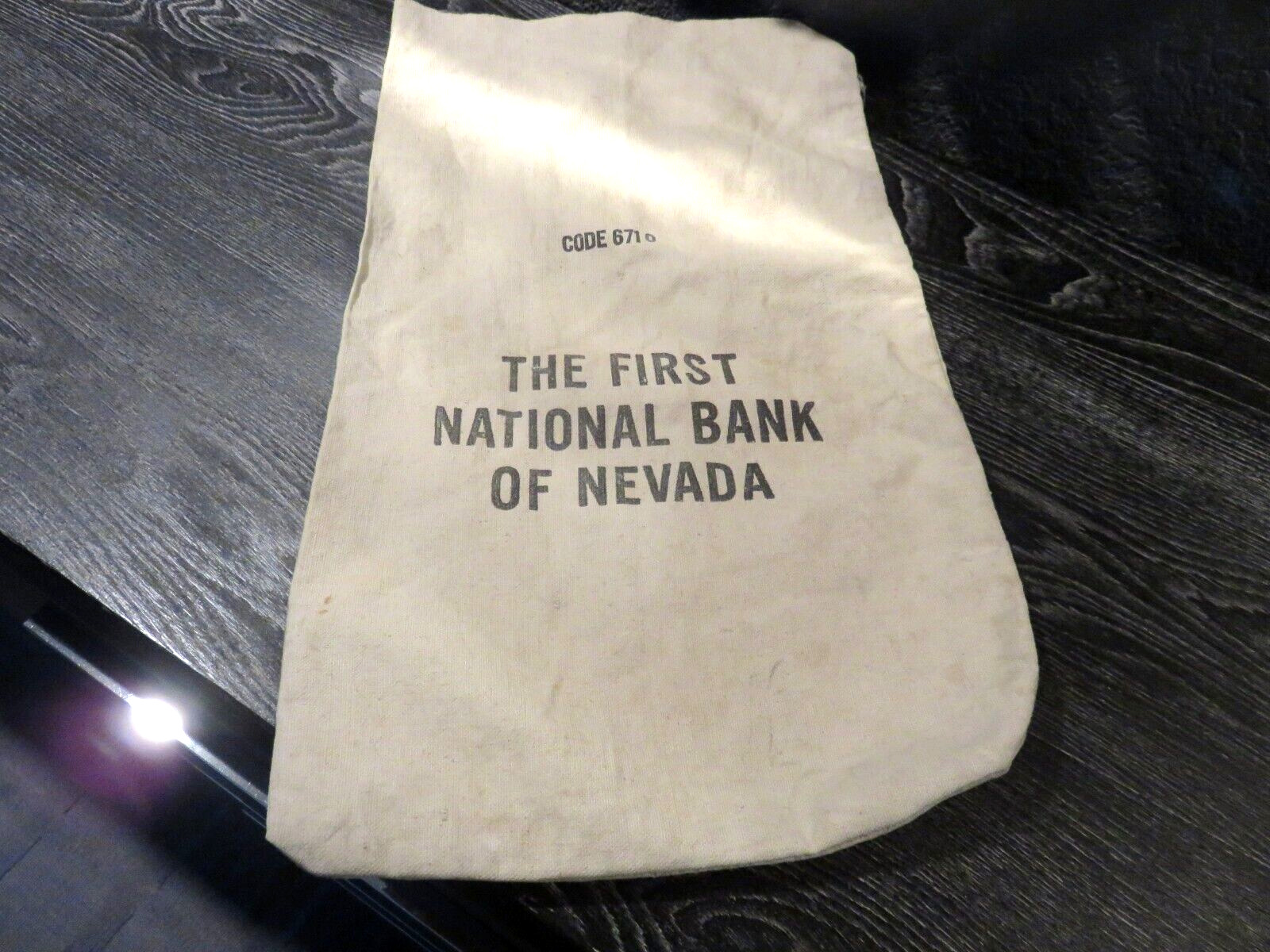 Vintage First National Bank of Nevada Cash/ Money Bag