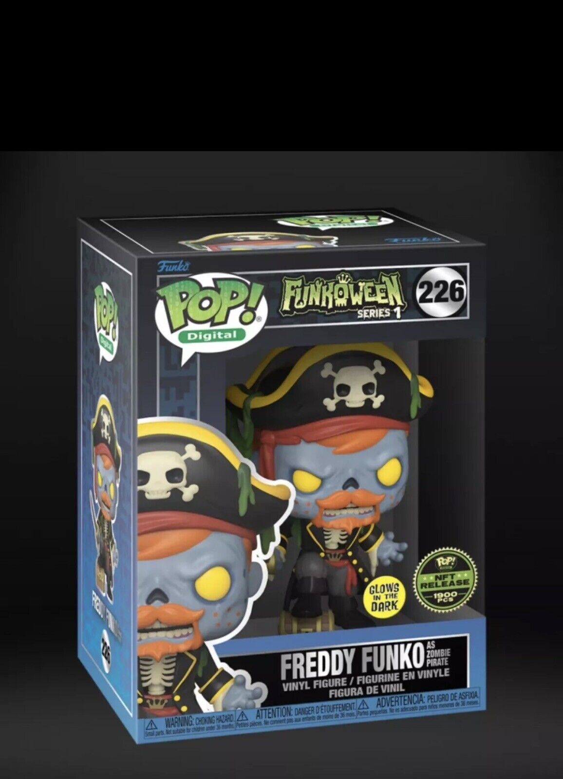 Funko POP Digital Freddy Funko As Zombie Pirate GITD #226 W/ Protector Preorder