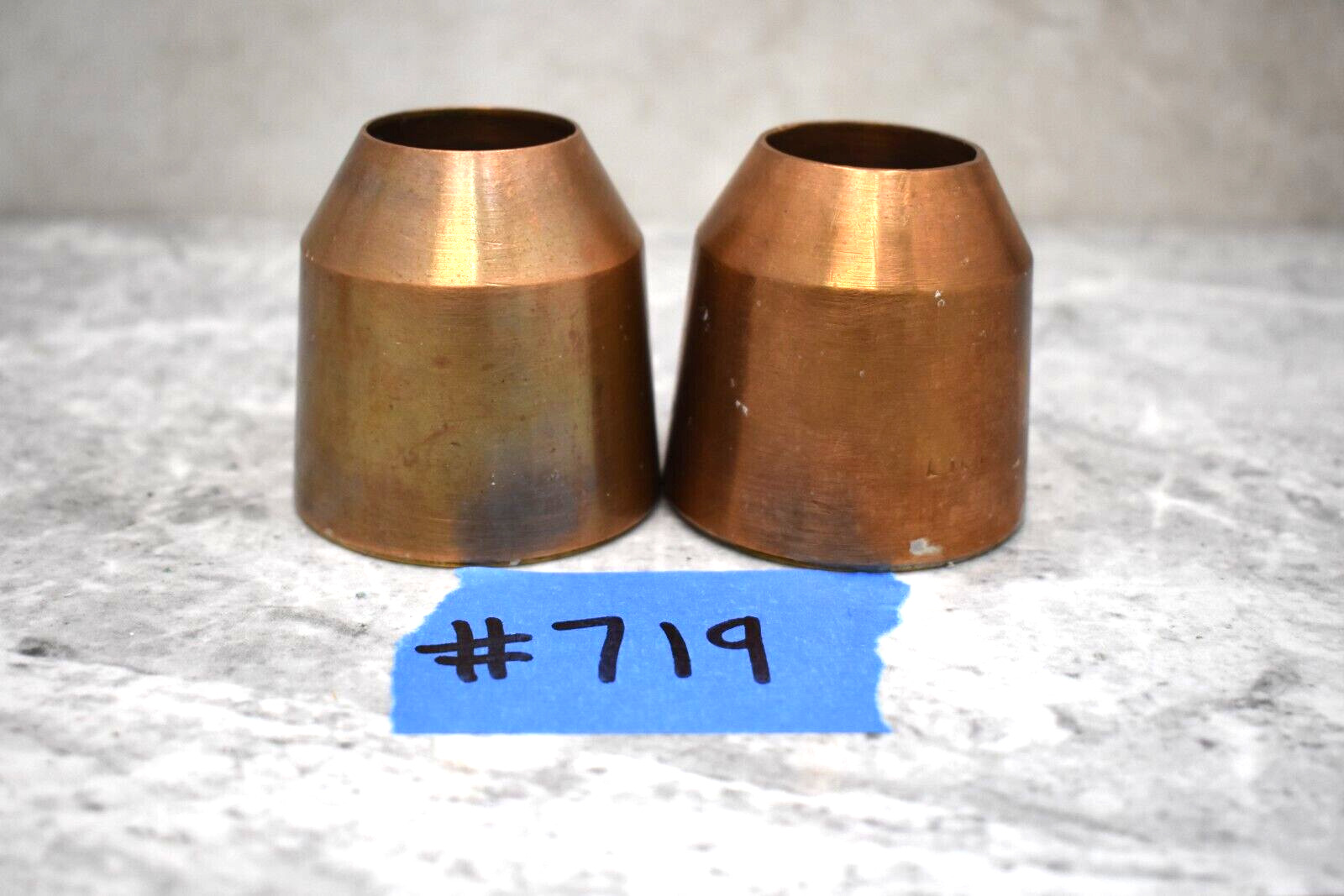 Set of 2 Used Vintage Brass Candle Followers, Burners for 1 1/2\