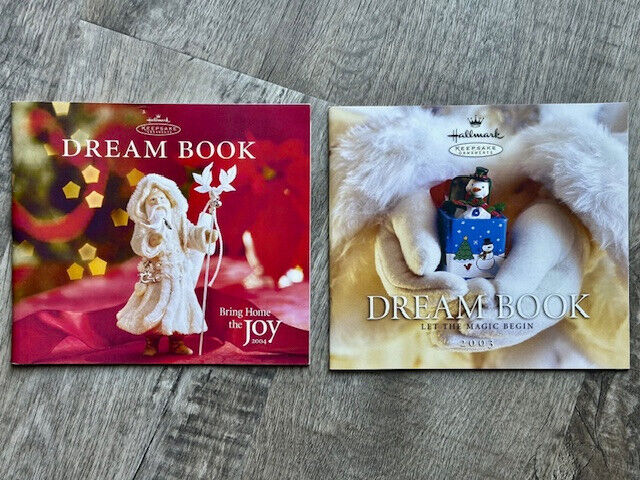 (Lot of 2) DREAM BOOK 2003 & 2004 - Hallmark Keepsake Christmas Ornaments