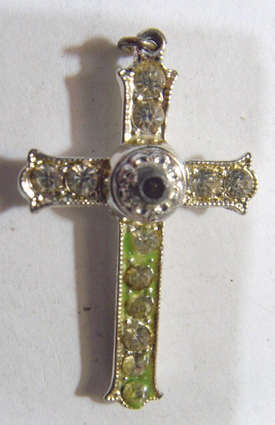 vintage catholic Christian Lord\'s prayer stanhope cross religious pendant 52964