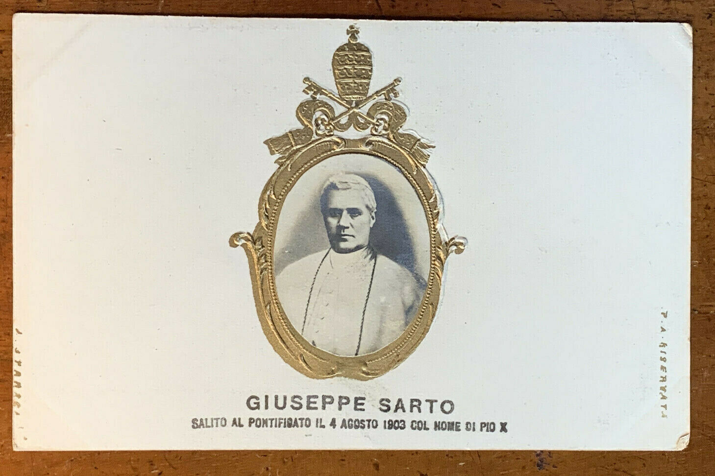 Giuseppe Sarto, Salito Pontificato 1903, Real Photo Insert, ca 1905