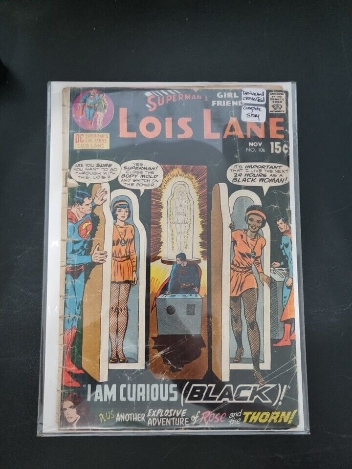 SUPERMAN\'S GIRLFRIEND LOIS LANE 106 I AM CURIOUS BLACK CURT SWAN COVER ART 1970