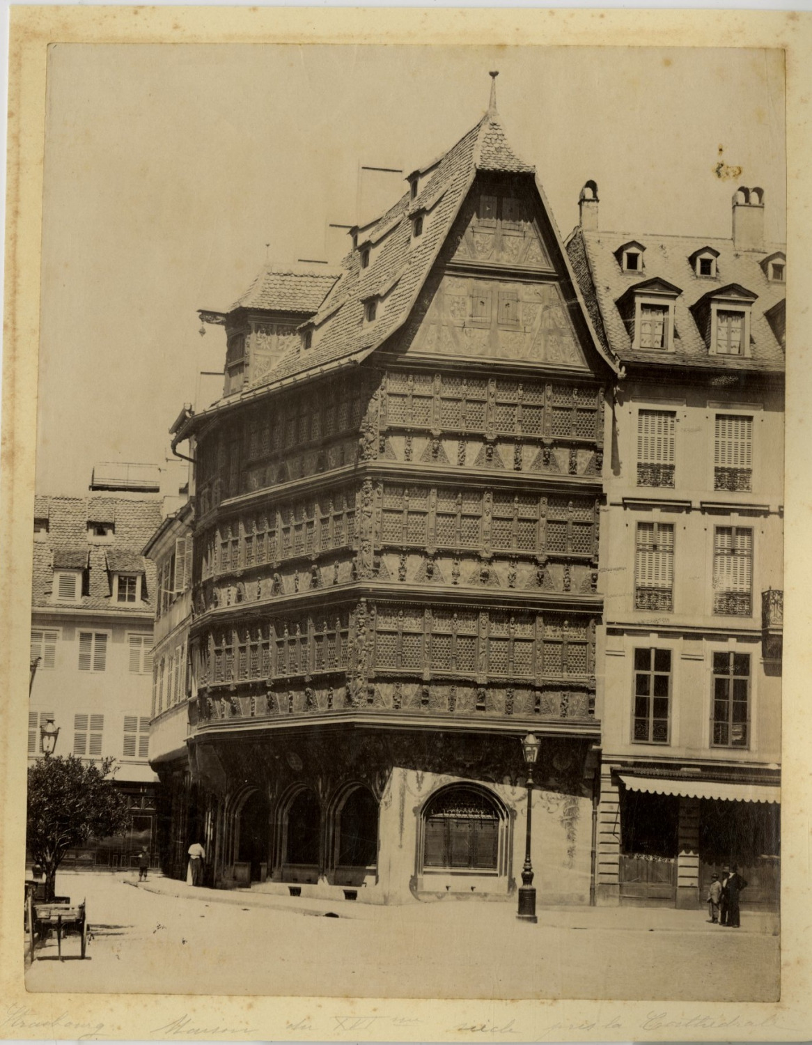 Strasbourg, Maison Kammerzell, 1875 Vintage Albumen Print Albumin Print 2