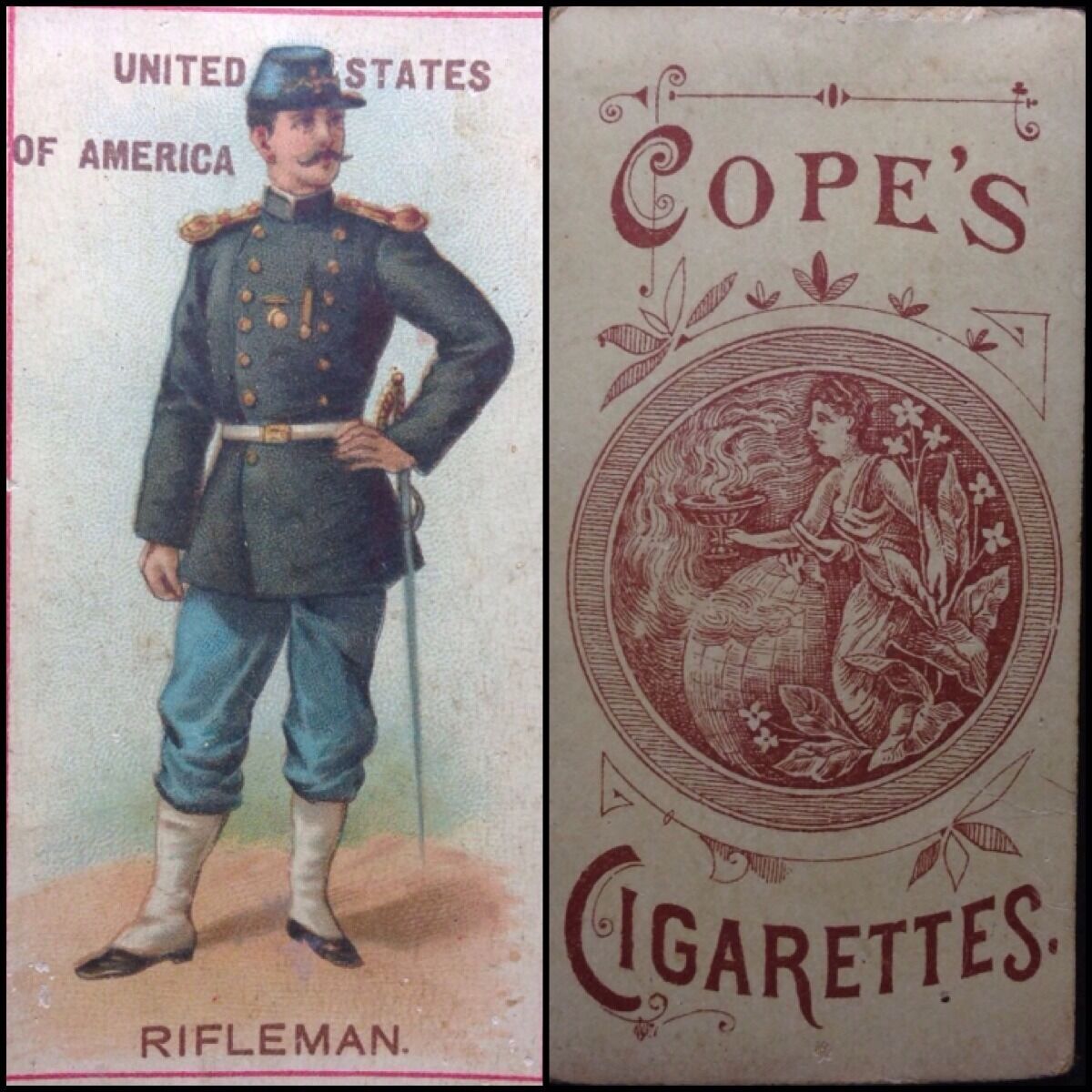 1898 Rifleman Soldier Antique Playing Cards Single Old Uniform U.S. Military
