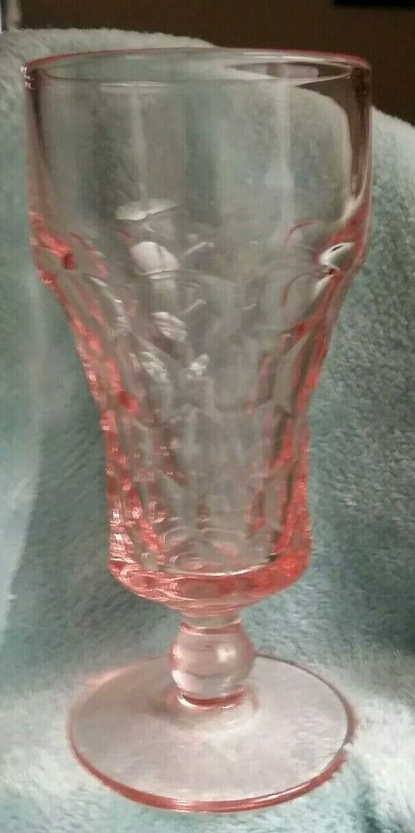 Vintage pink tall parfait or ice cream glass