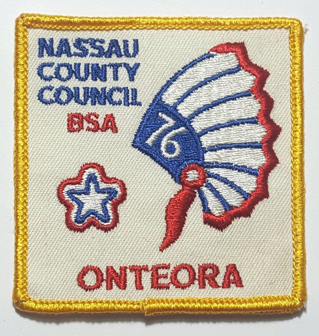 Vintage 1976 Boy Scouts Badge Nassau County Council BSA Onteora 76