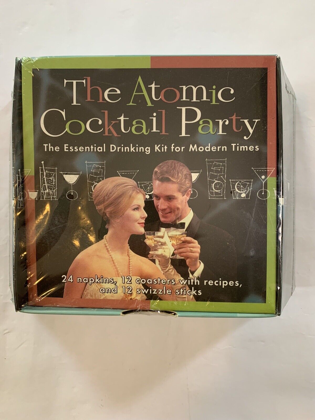 Cocktail Party Kit “The Atomic Cocktail Party”  Recipes Coasters Swizzle Retro