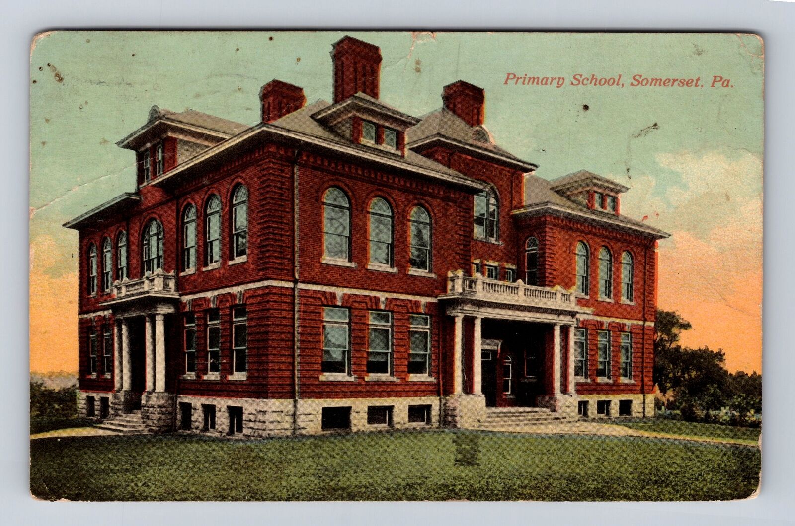 Somerset PA-Pennsylvania, Primary School, Antique Vintage Souvenir Postcard