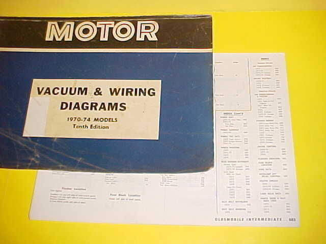 1970 1971 1972 1973 1974 OLDSMOBILE CUTLASS S SUPREME 442 VACUUM+WIRING DIAGRAMS