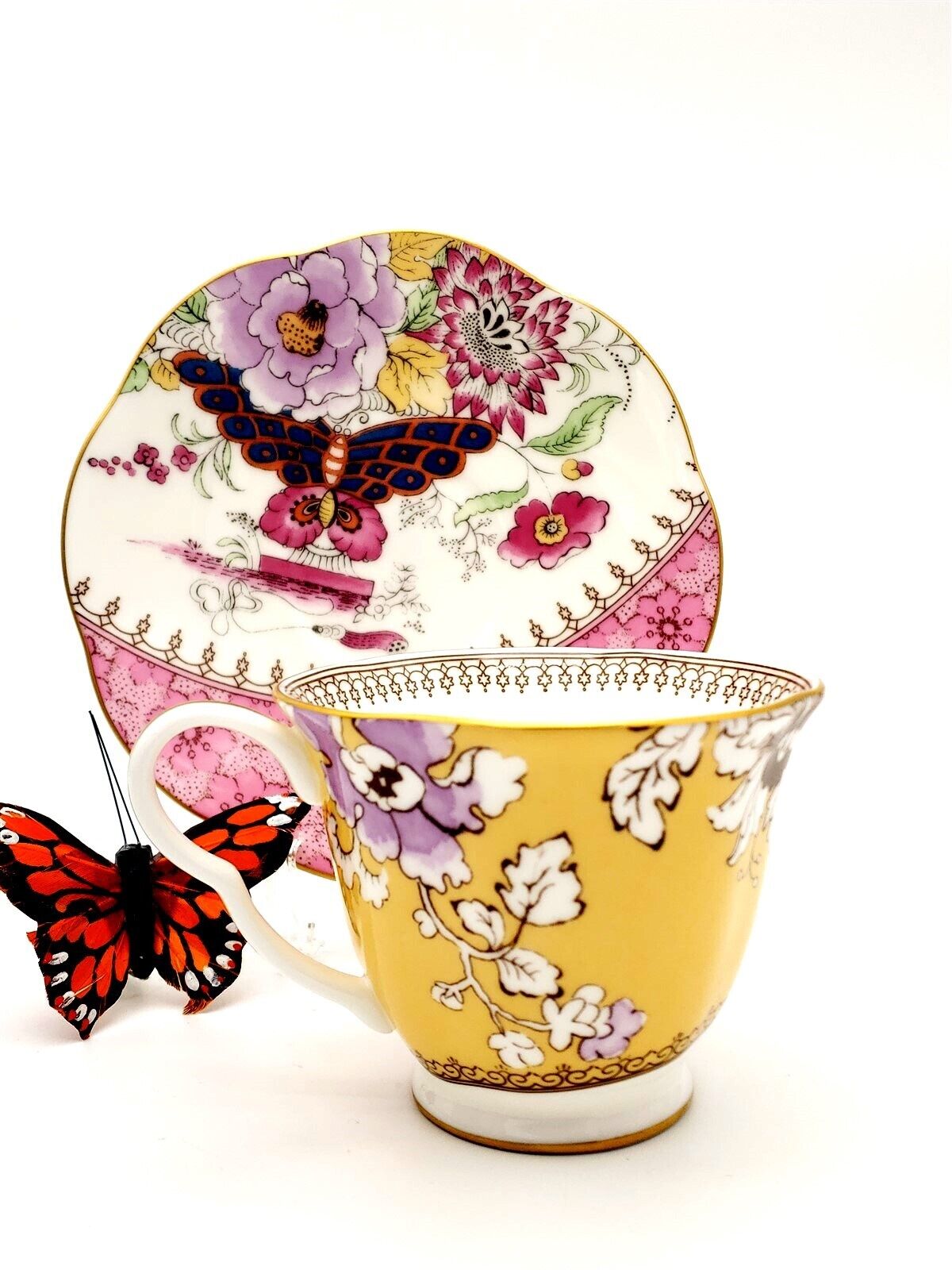 Wedgwood Butterfly Bloom Teacup & Saucer - Tea Story Collection Boxed