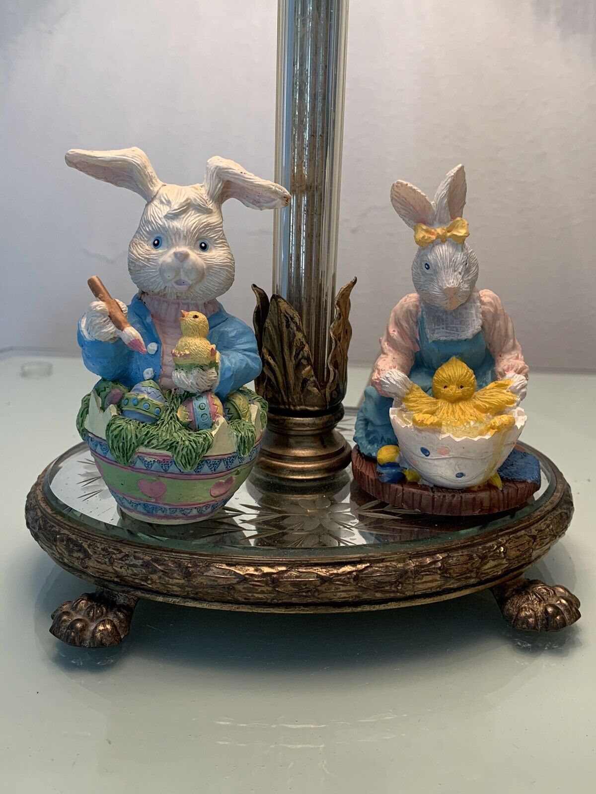 Bunny Figurines Set Vintage Easter Rabbits Set Of 2
