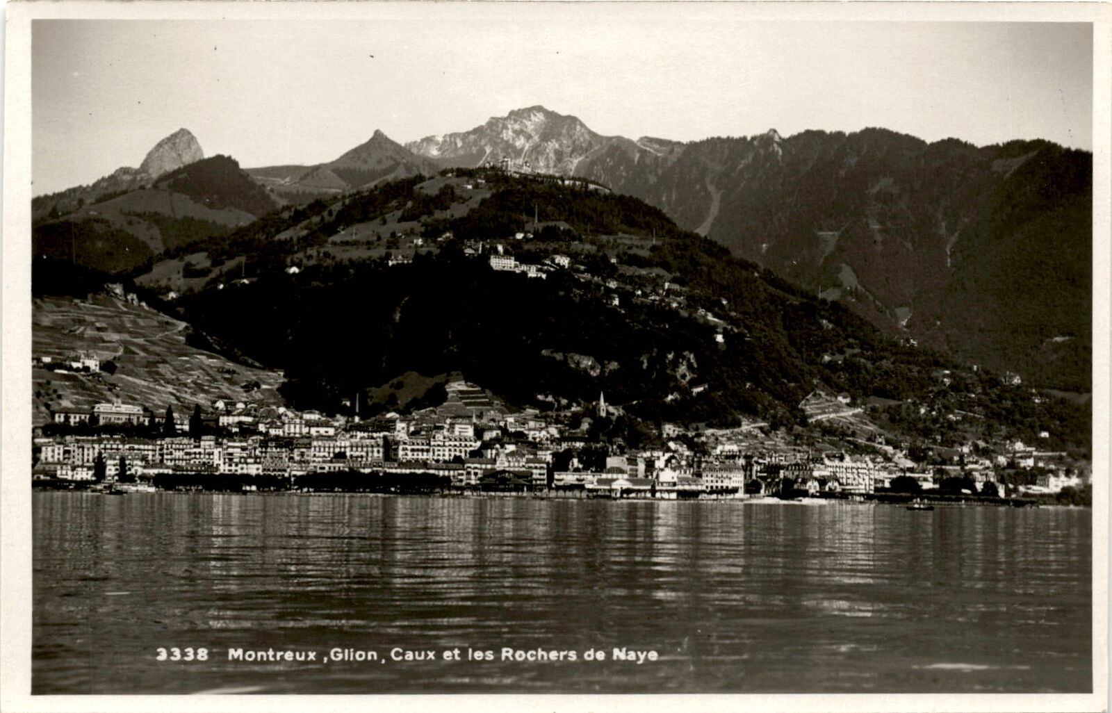 Montreux, Glion, Caux, Rochers de Naye, Switzerland, Lake Gen Postcard