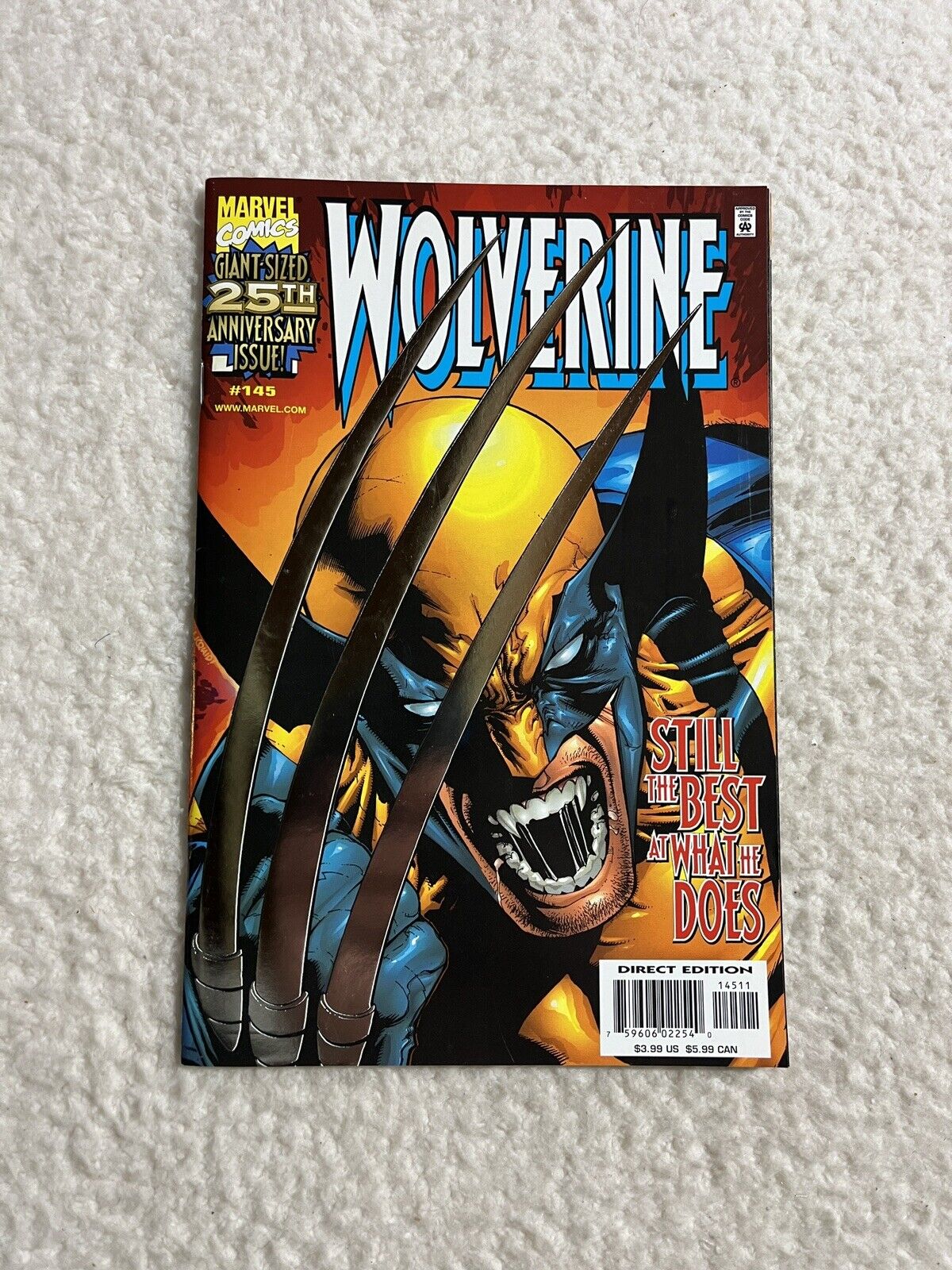 Wolverine #145 Marvel Comics 1999 Silver Foil Cover High Grade