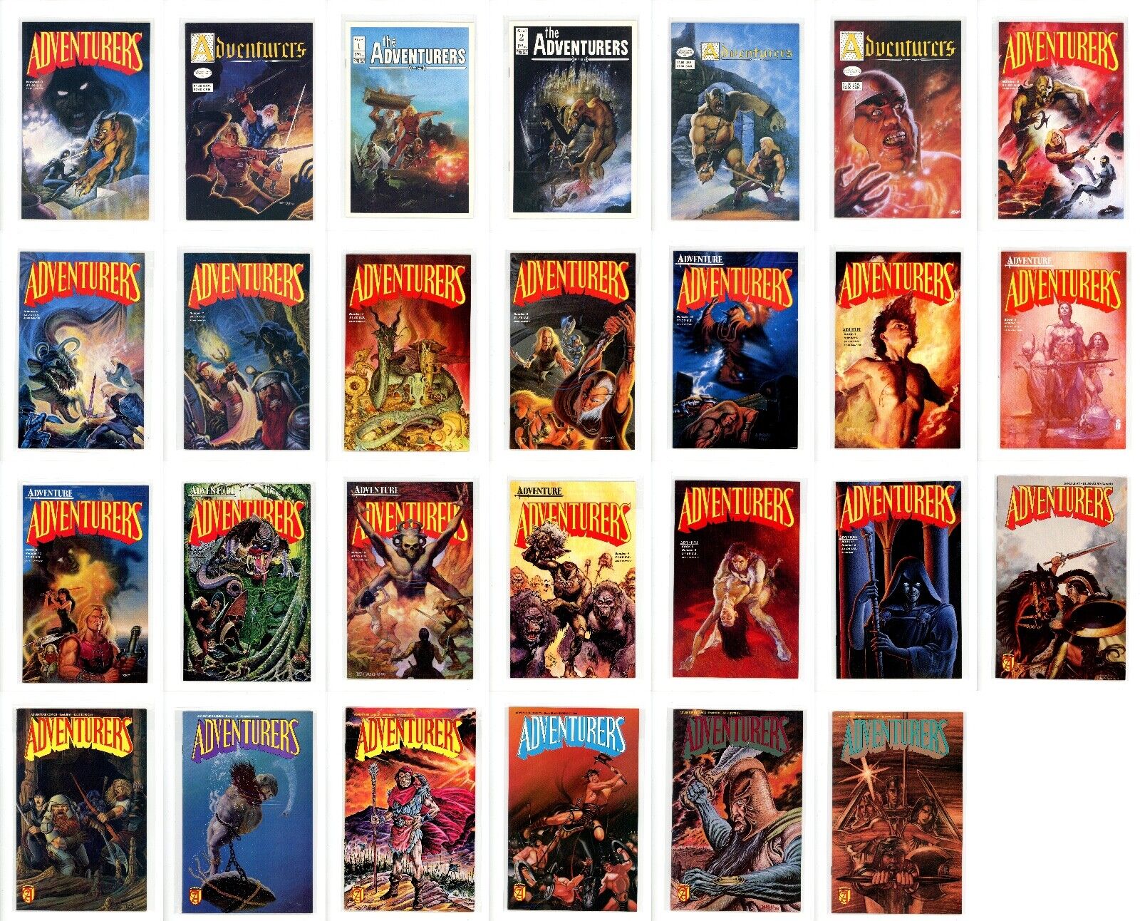 The Adventurers 1986 Aircel Comic Lot (27) Complete Series Run - Book 1,2,3