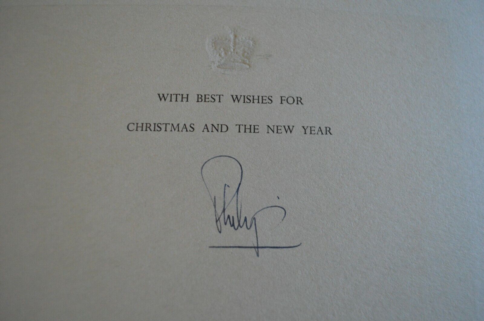 HRH Prince Philip Duke of Edinburgh Hand Signed Xmas Card to Headmaster of Cheam
