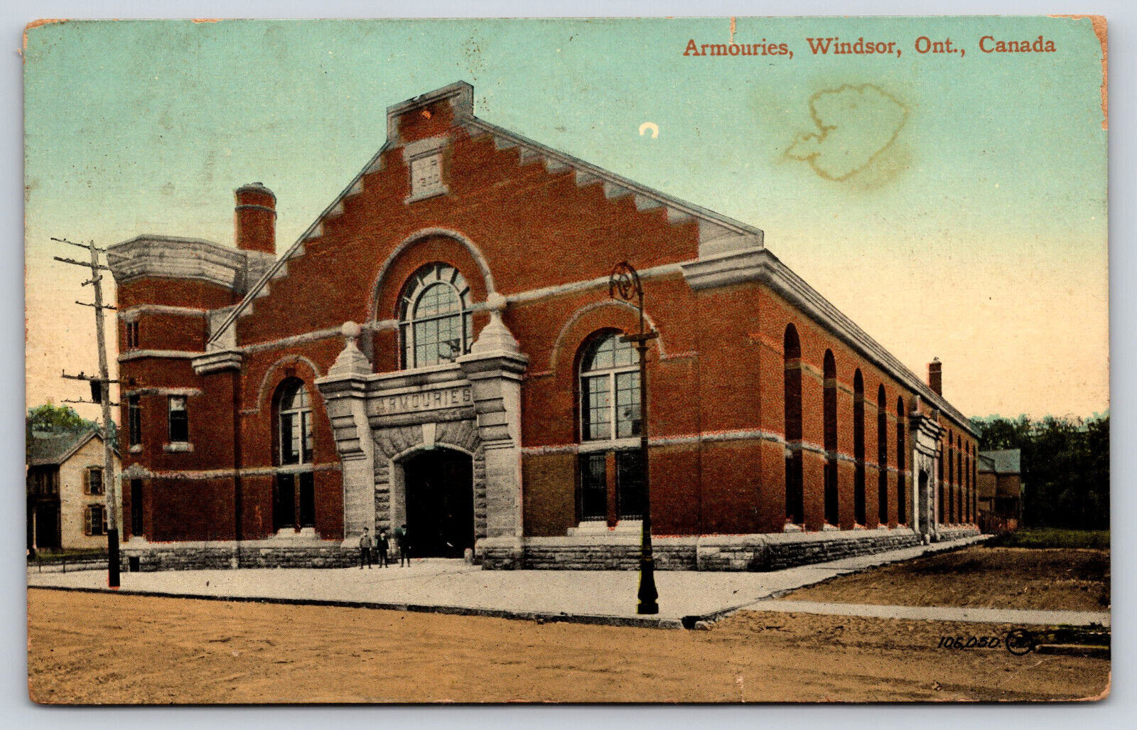 Ontario, Canada, Armouries Building, Vintage Antique 1915 Postcard