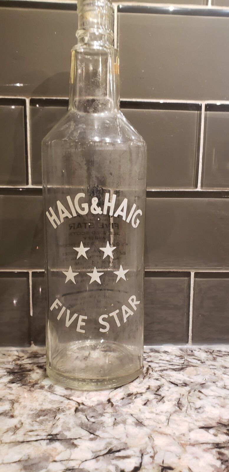Vintage Haig and Haig Five Star Whiskey Bottle