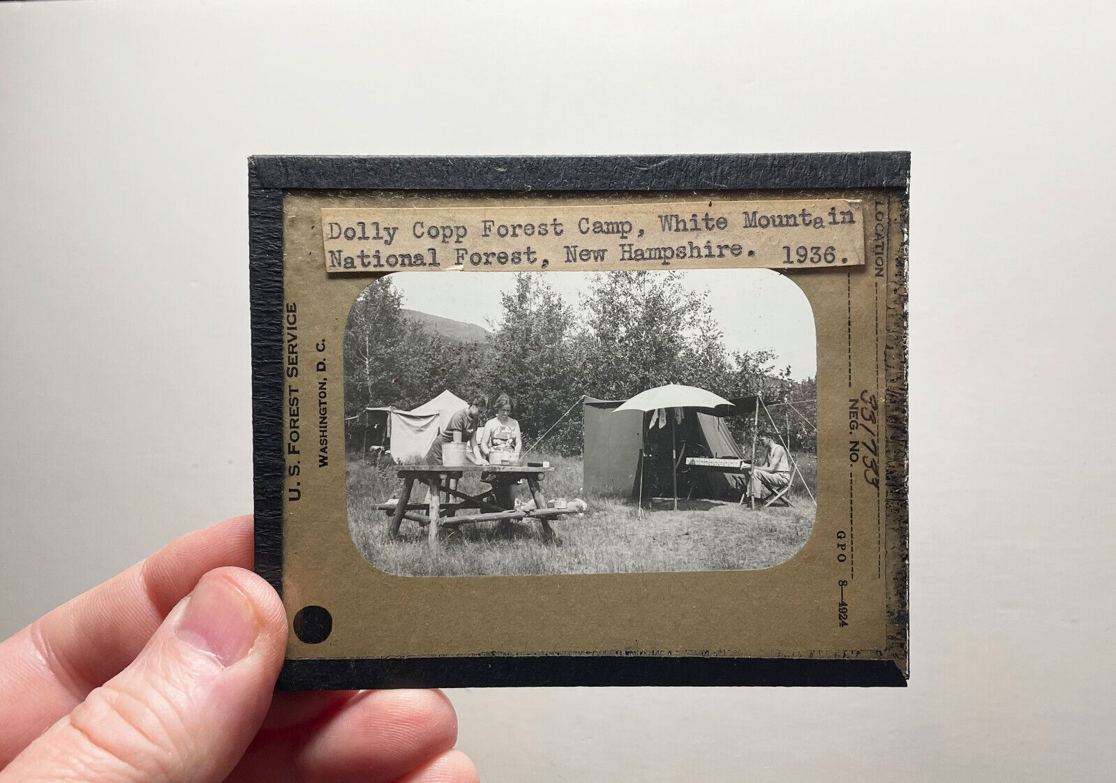 New Hampshire White Mountain Forest Dolly Copp Camp campers glass slide