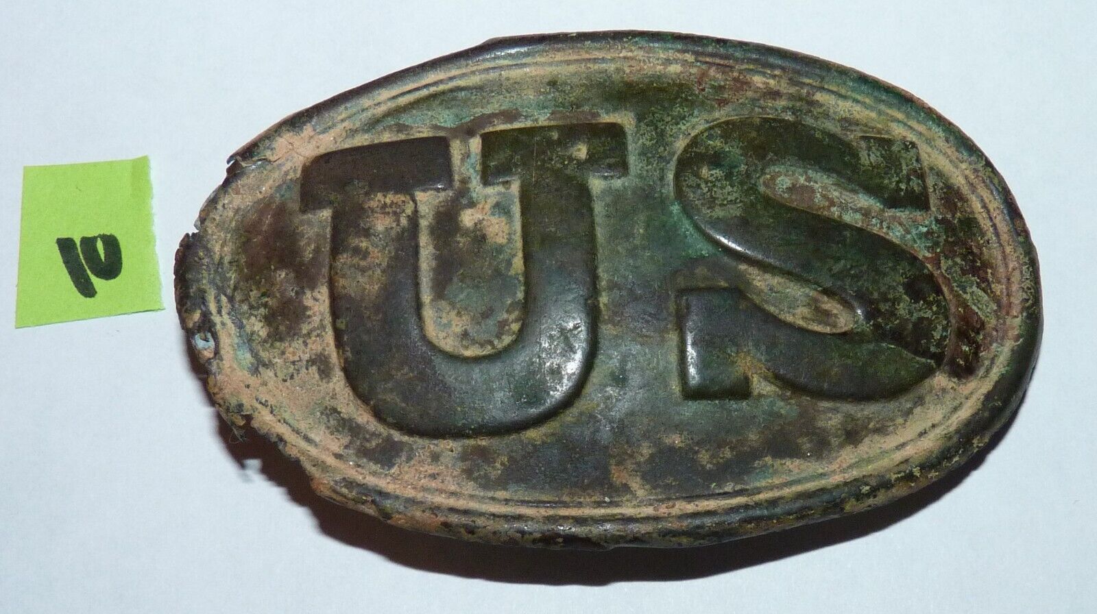 U. S. Brass Buckle, W. H. Smith, Brooklyn, Dug, Estate. 3 3/8\