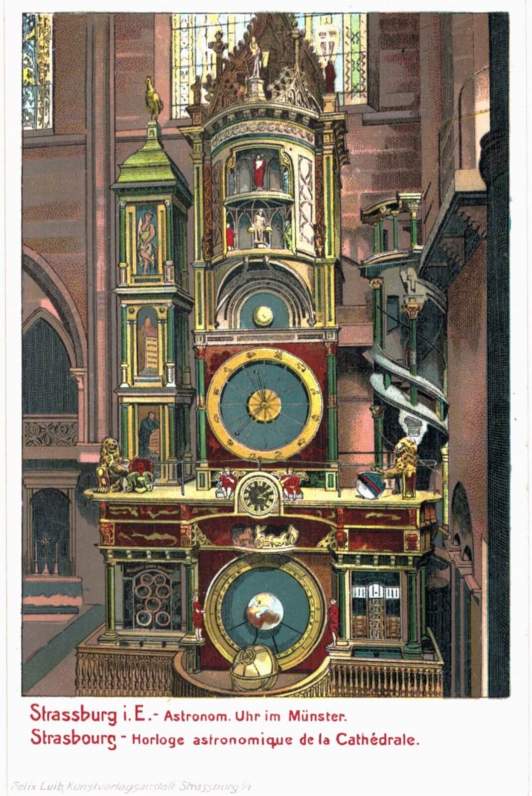Strasbourg Astronomical Clock FRANCE 1910 