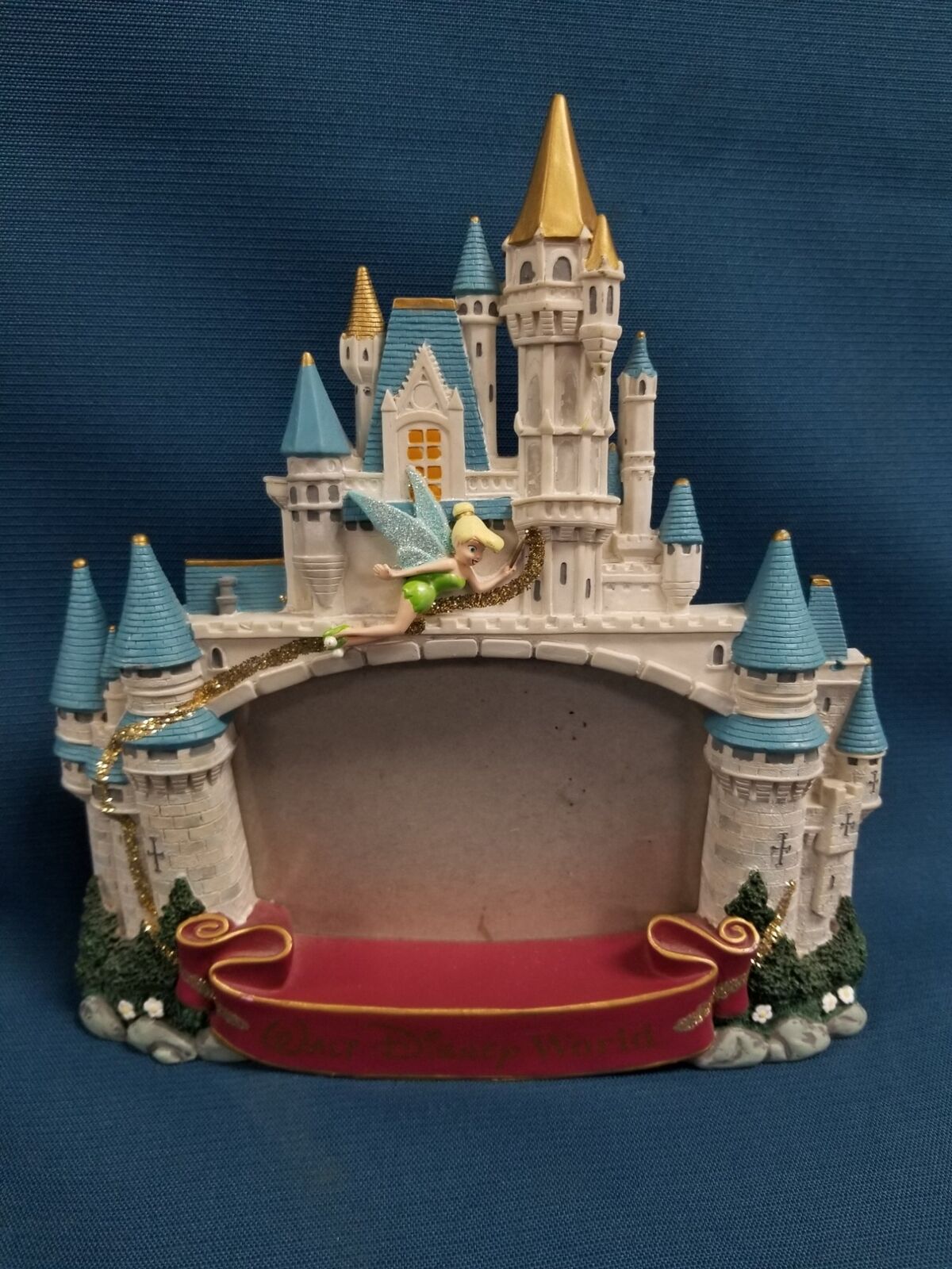 Vtg Walt Disney World 3D Castle & Tinker Bell 4x6 Picture Photo Frame