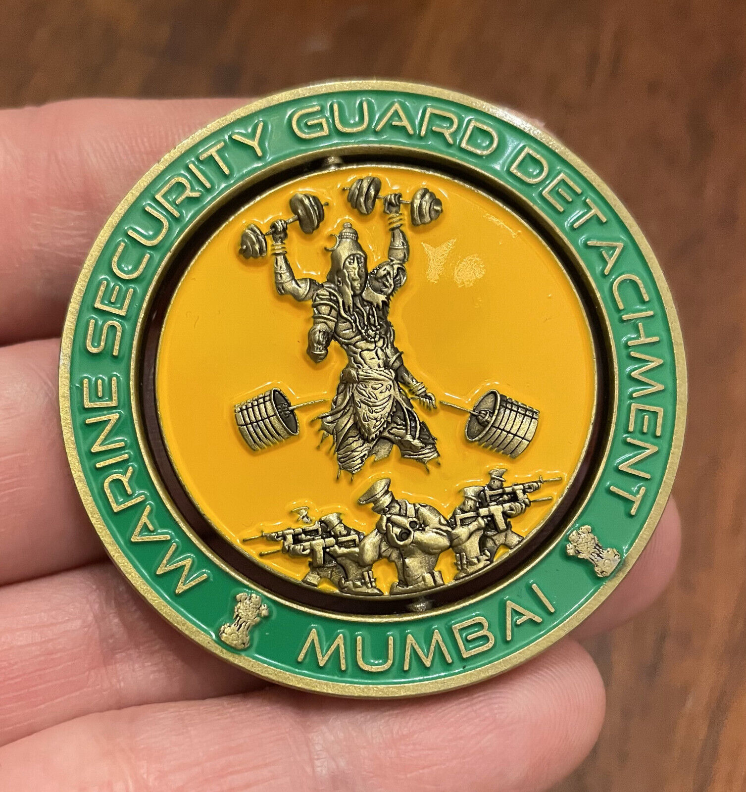 Marine Security Guard  (MSG) Detachment Mumbai, India - Spinning Challenge Coin