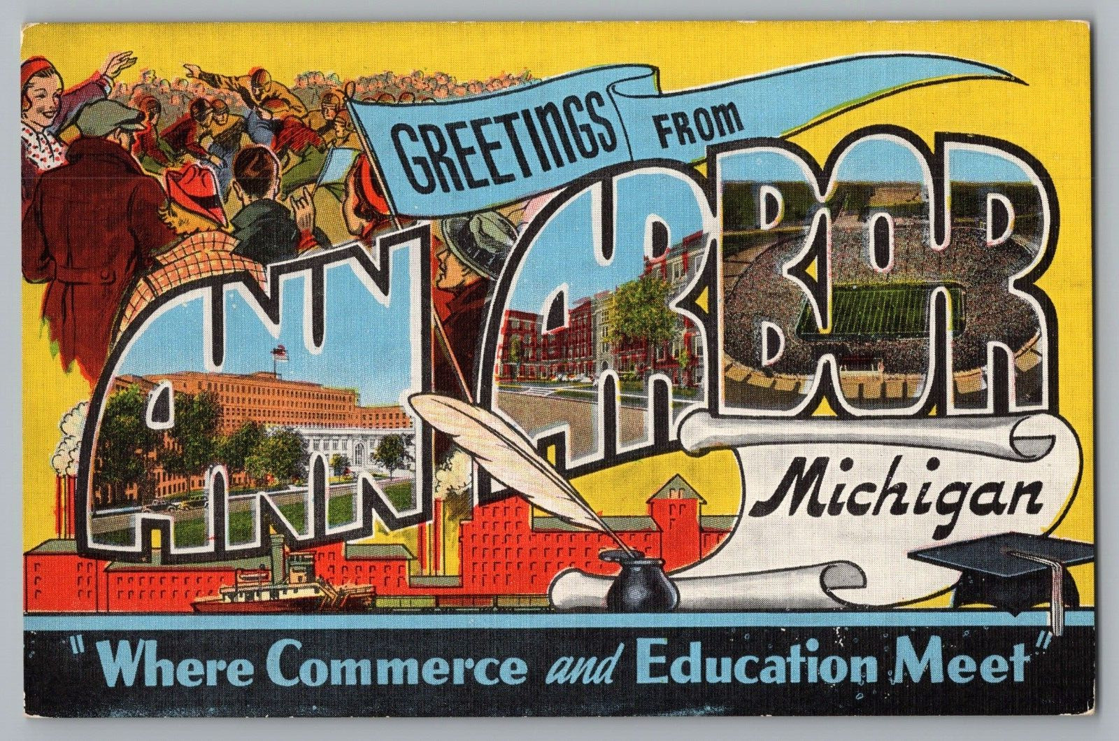 Postcard Greetings From Ann Arbor, Michigan, Large Letter