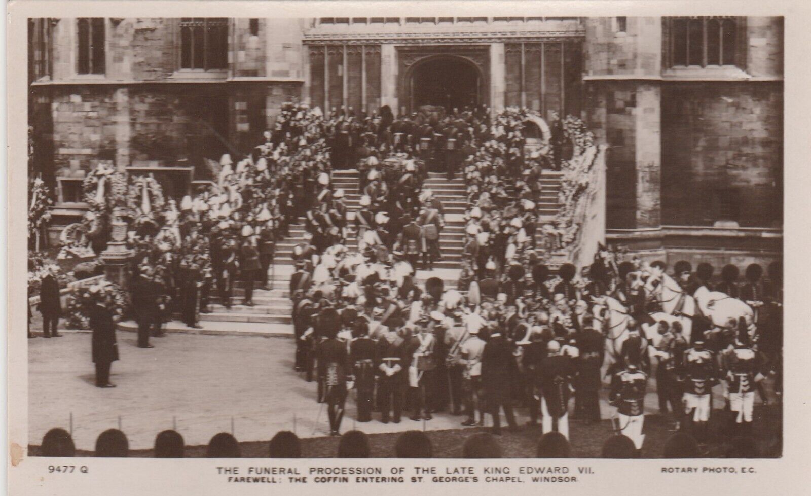 Funeral Procession King Edward VII Postcard Royalty Funeral c 1910
