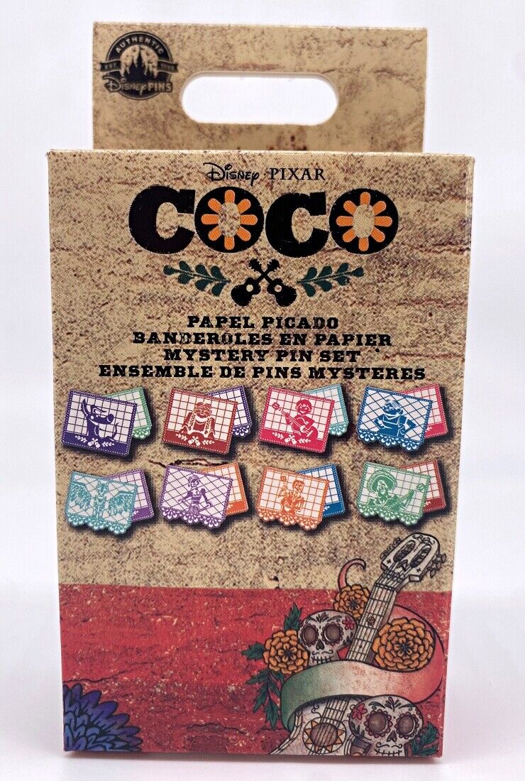 Disney Parks Coco Papel Picado Mystery Pin Set Sealed Unopened Box 2 Pins 2022