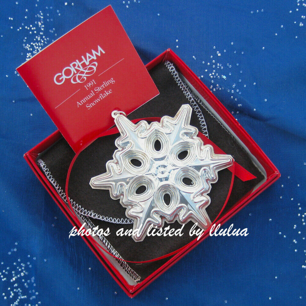 NEW • Gorham 1991 SNOWFLAKE Sterling Silver Christmas Ornament