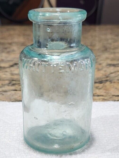 Vintage Whittemore\'s Polish Cork Top Bottle Aqua