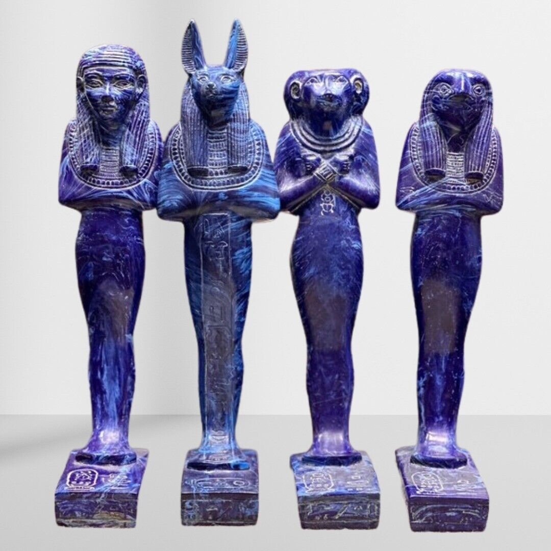 PHARAONIC ANCIENT EGYPTIAN ANTIQUES 4 Statues For Sons God Horus as Ushabti BC