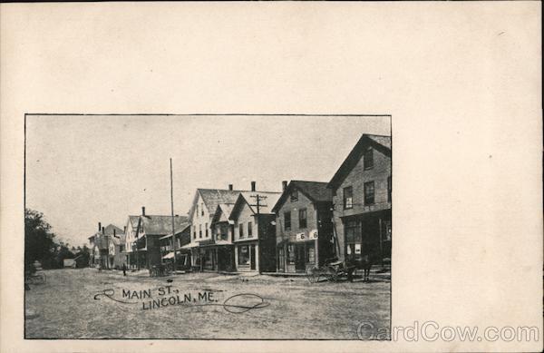 Lincoln,ME Main St. Oxford,Penobscot County Maine Antique Postcard Vintage