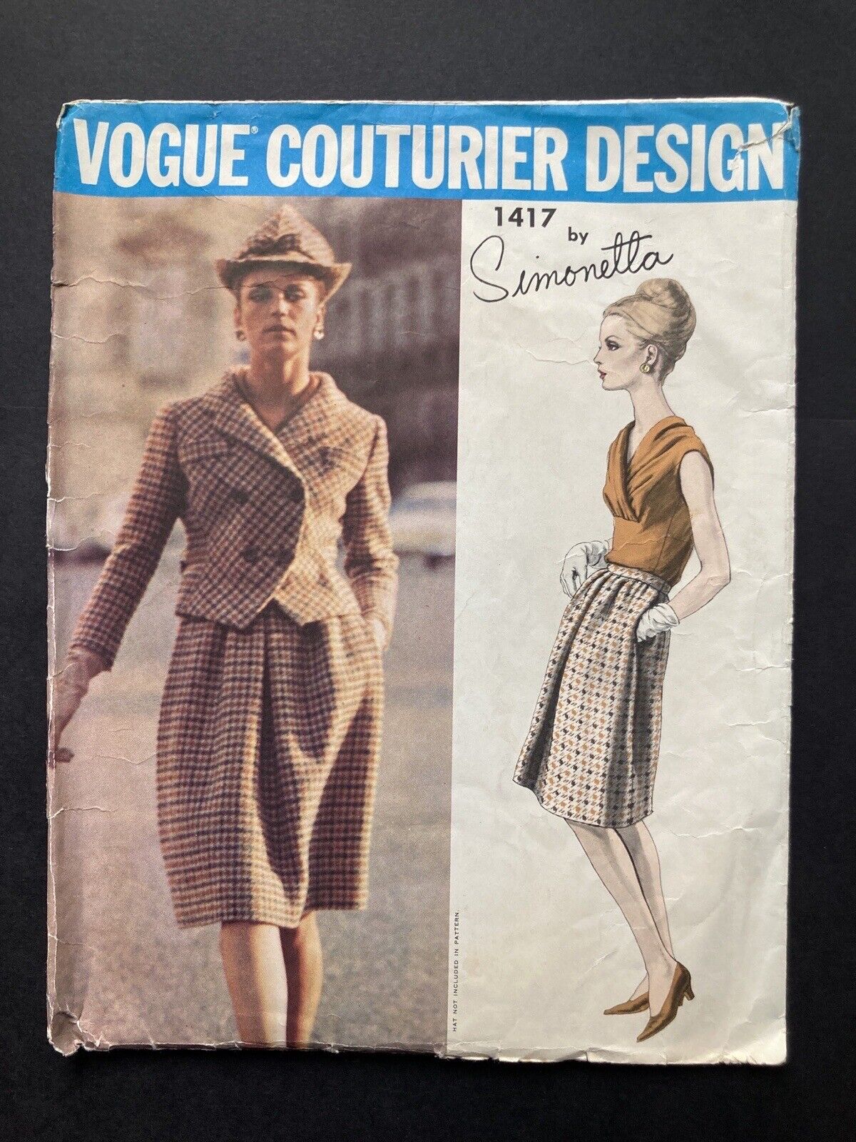 Rare Vintage Vogue SIMONETTA Sewing Pattern 1417 Jacket Skirt Blouse 1965