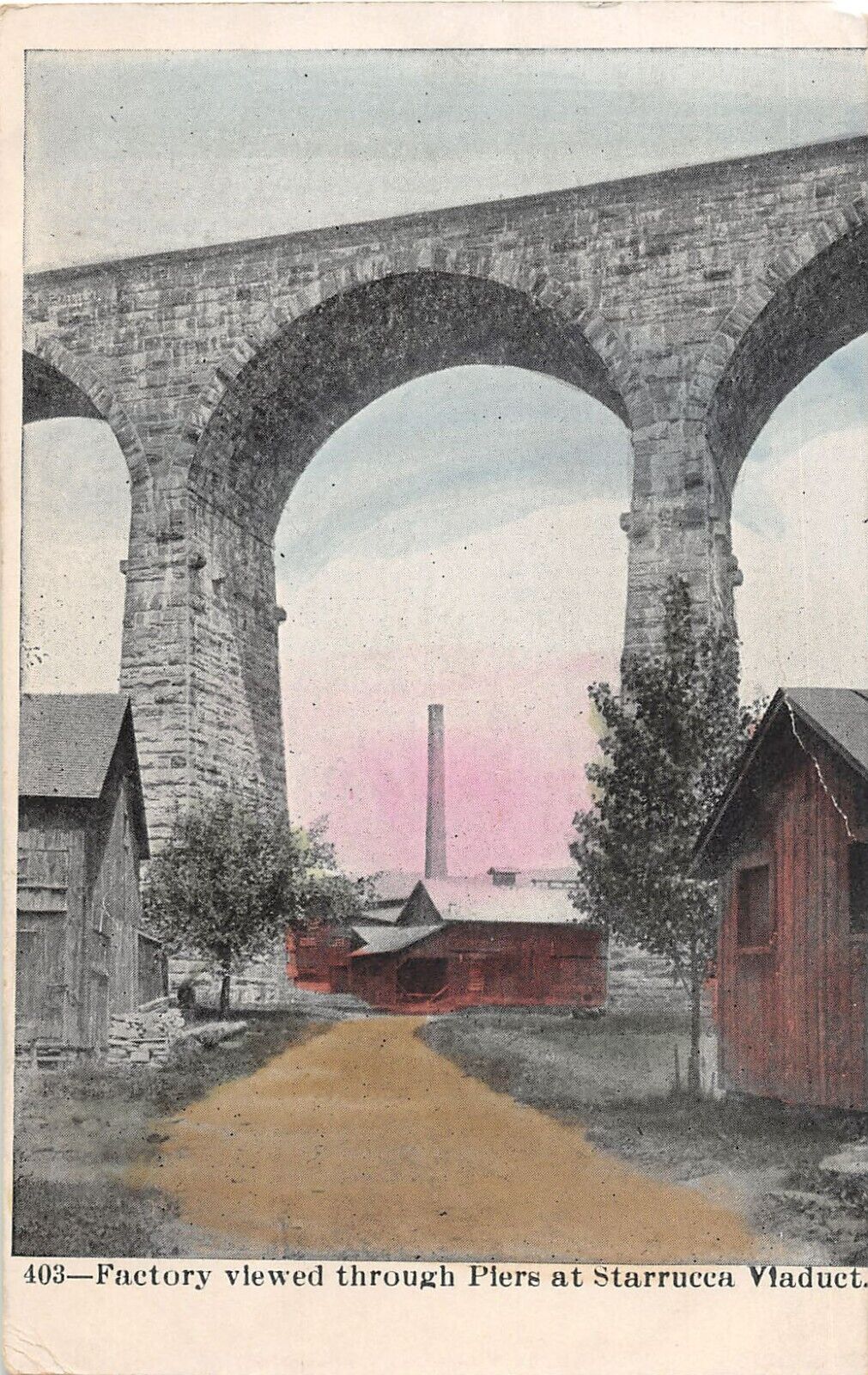 J44/ Susquehanna Pennsylvania Postcard c1910 Starrucca Bridge Railroad Loco 185