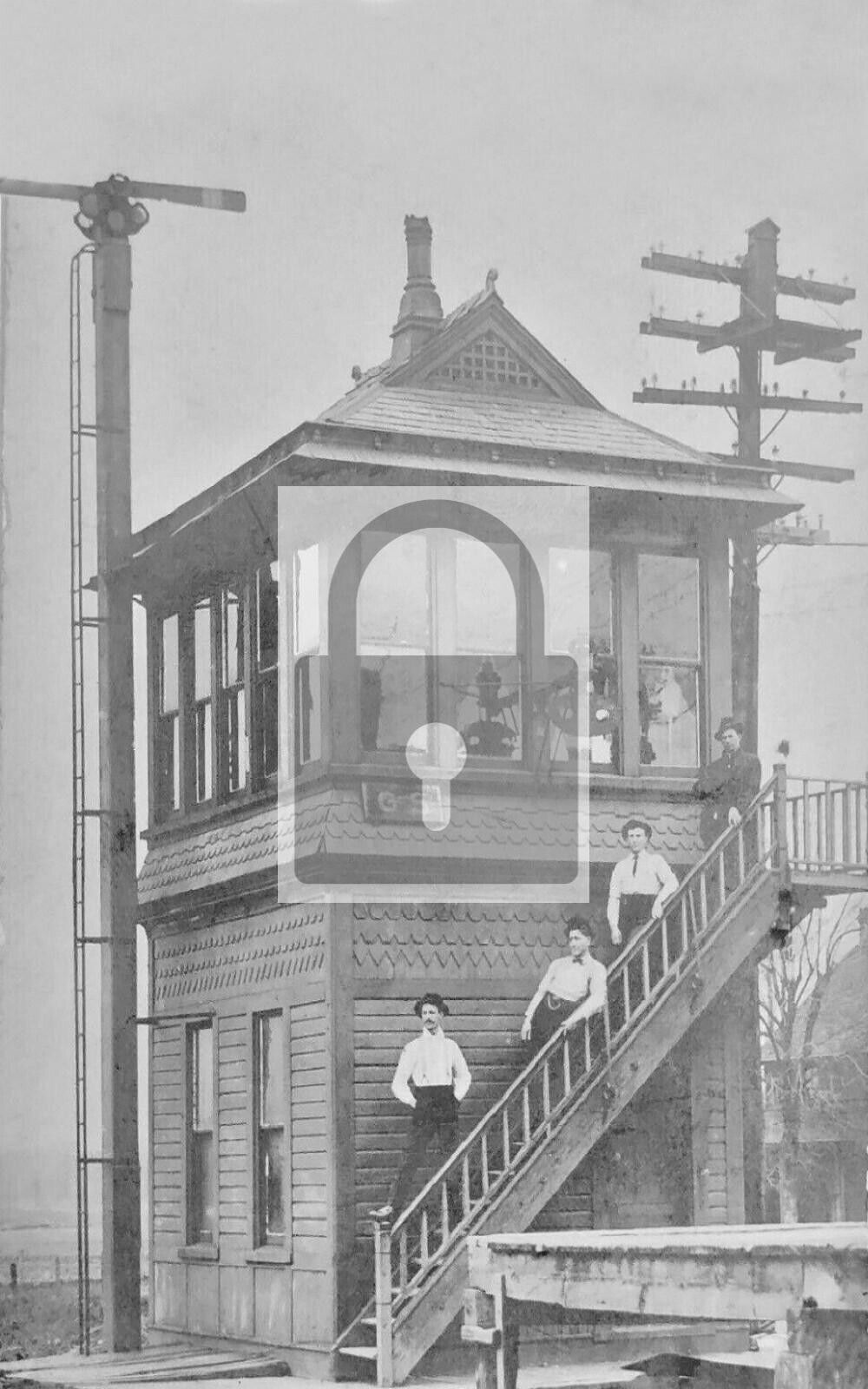 Railroad Train Tower Huntington Indiana IN Reprint Postcard