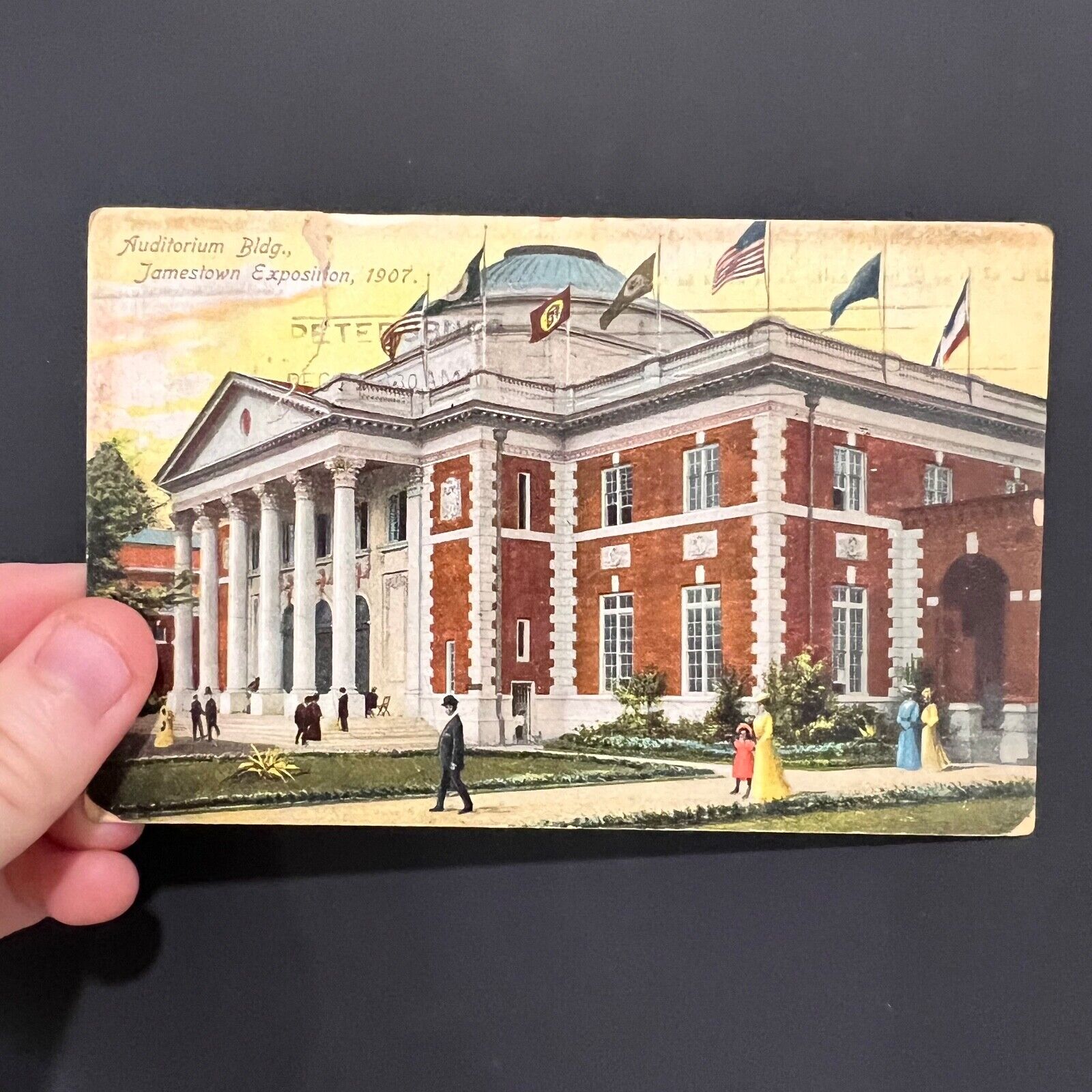 Auditorium Building Jamestown Exposition 1907 Virginia Norfolk Vintage Postcard