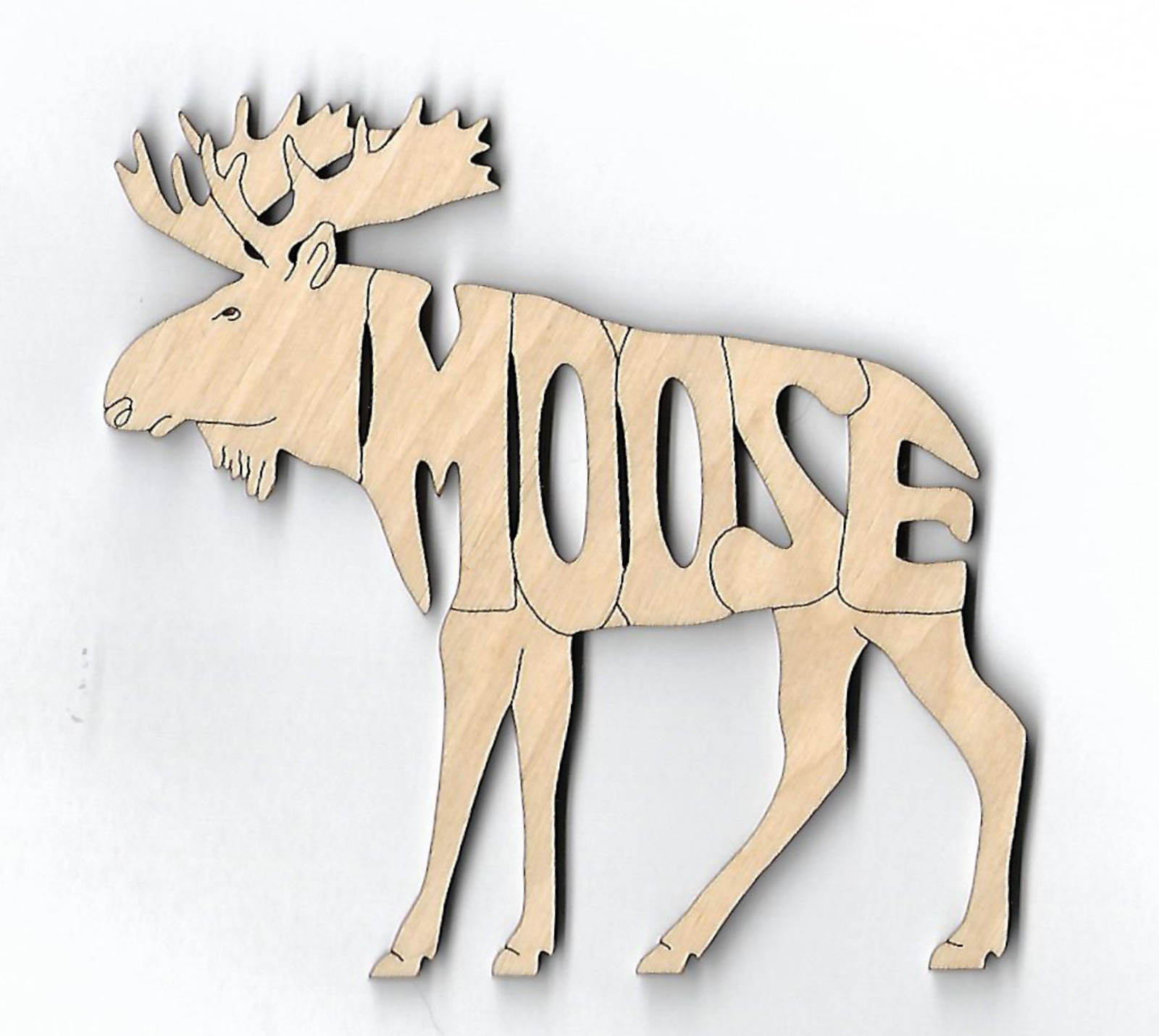 Moose laser cut wood Magnet 