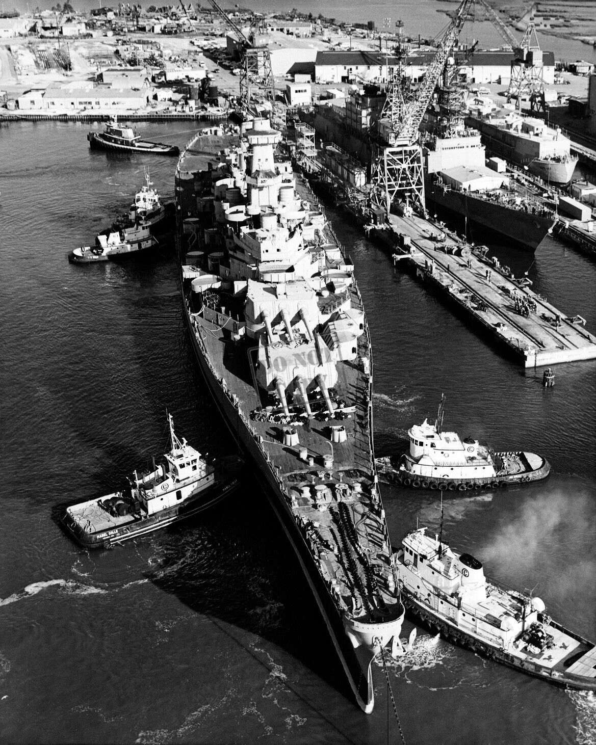 US Navy USN battleship USS WISCONSIN (BB 64) 12X18 Photograph