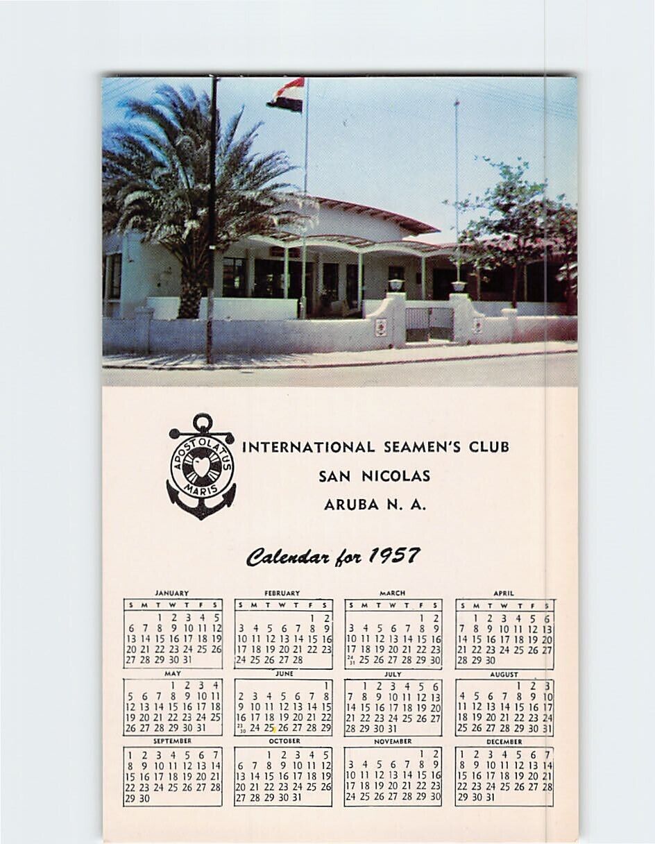 Postcard International Seamens Club San Nicolas Aruba