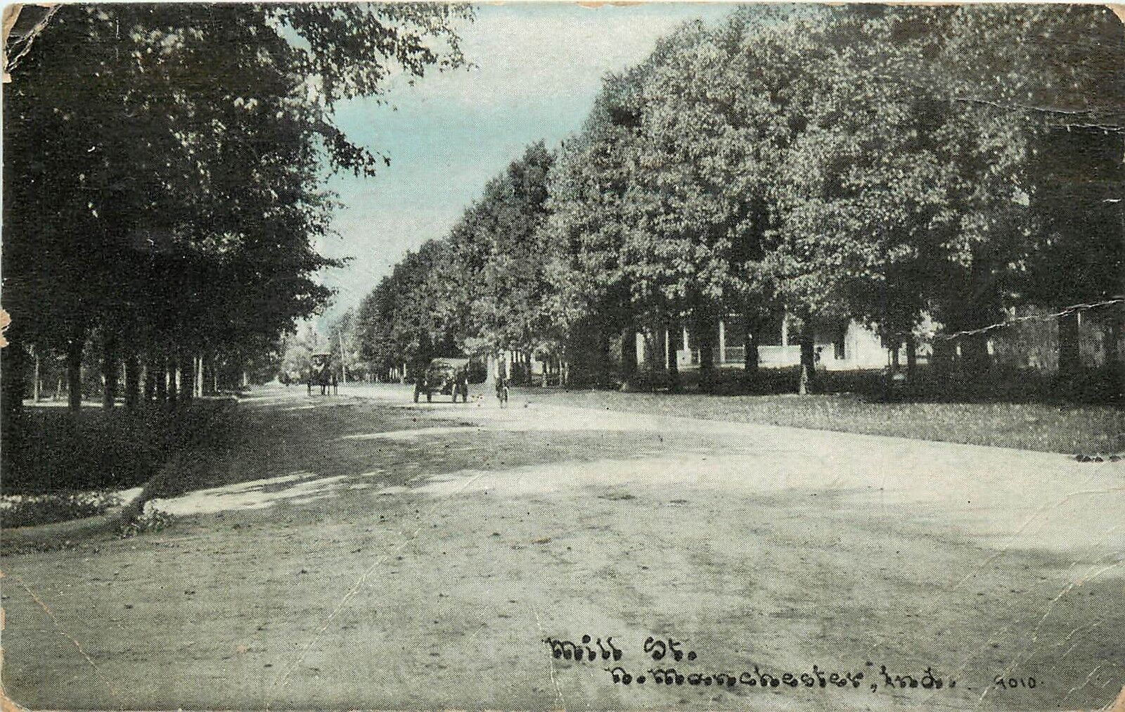 c1910 Printed Postcard; Mill Street, N. Manchester IN Wabash County Posted