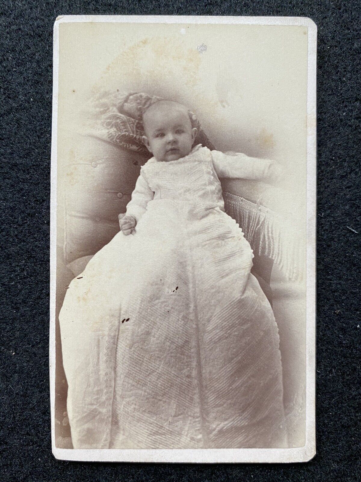 Memphis Missouri MO Cute Child In White Antique CDV Photo