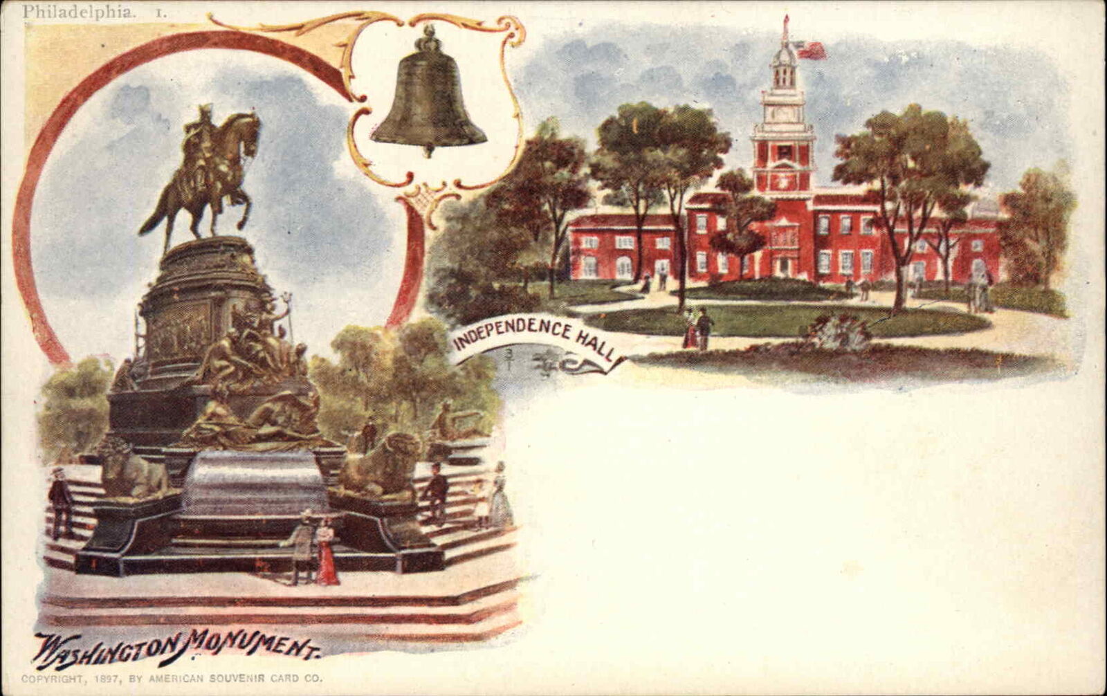 Philadelphia Penn PA 1 c1900 Patriographic Private Mailing Card Postcard