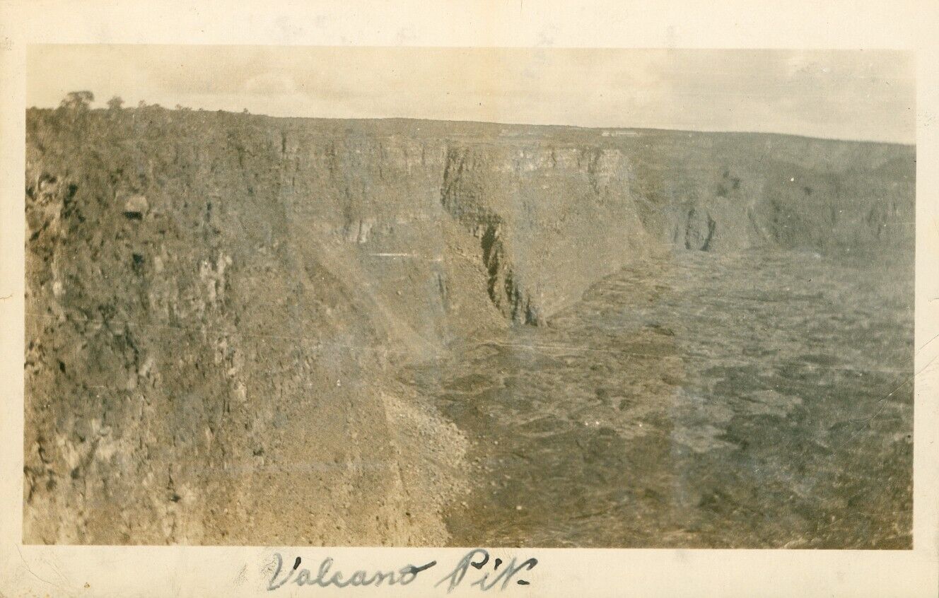 1920s Kilauea Volcano Pit Hawaii Photo
