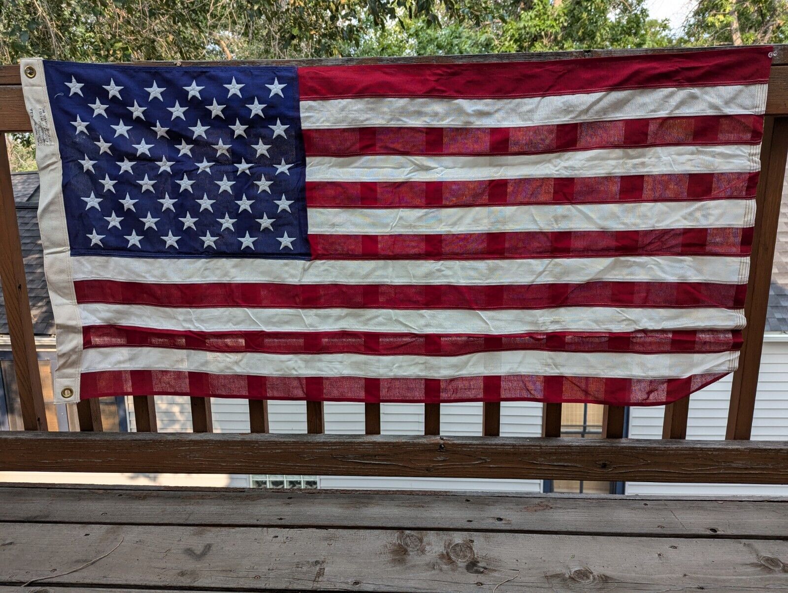Vtg 1970’s AMERICAN US Flag Valley Forge Cotton Best 50 Stars 56\