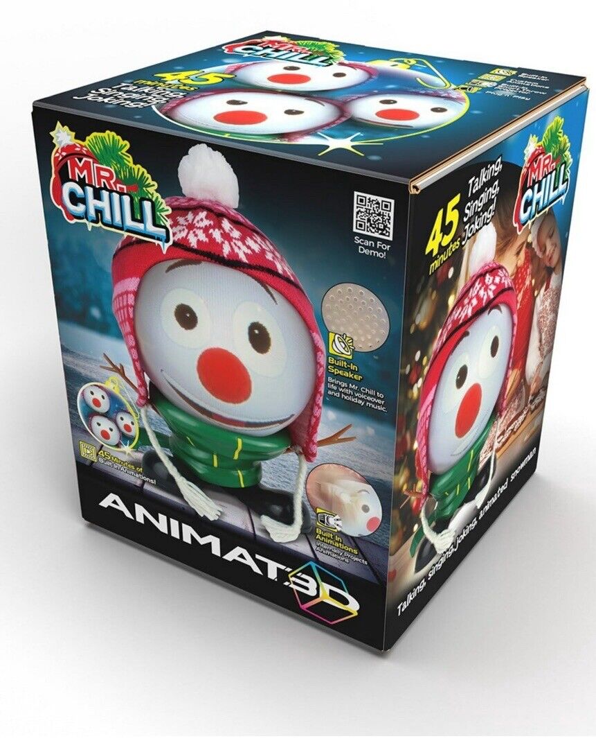 ANIMAT3D Mr. Chill Talking Animated Snowman w/ Built in Projector & Speaker NIB